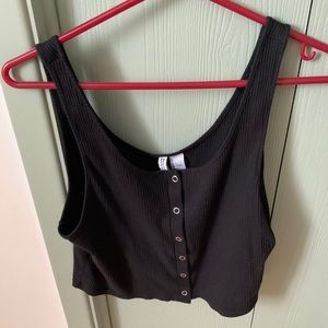 black tank top with buttons